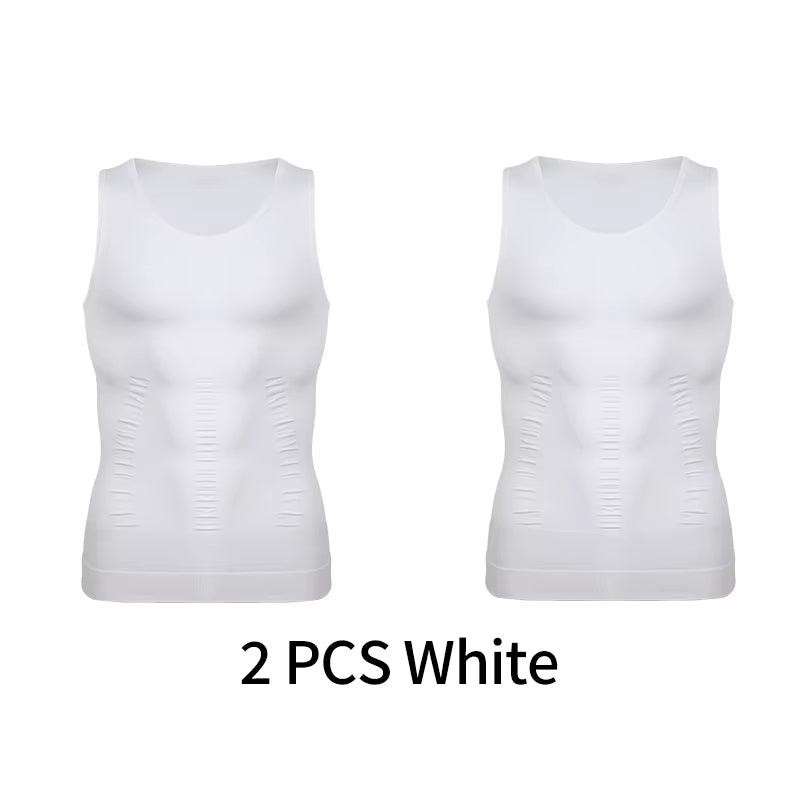 Mens Slimming Body Shaper Vest Shirt Abs Abdomen Slim Gym Workout Tummy Control Compression Tank Top Sleeveless Shapewear